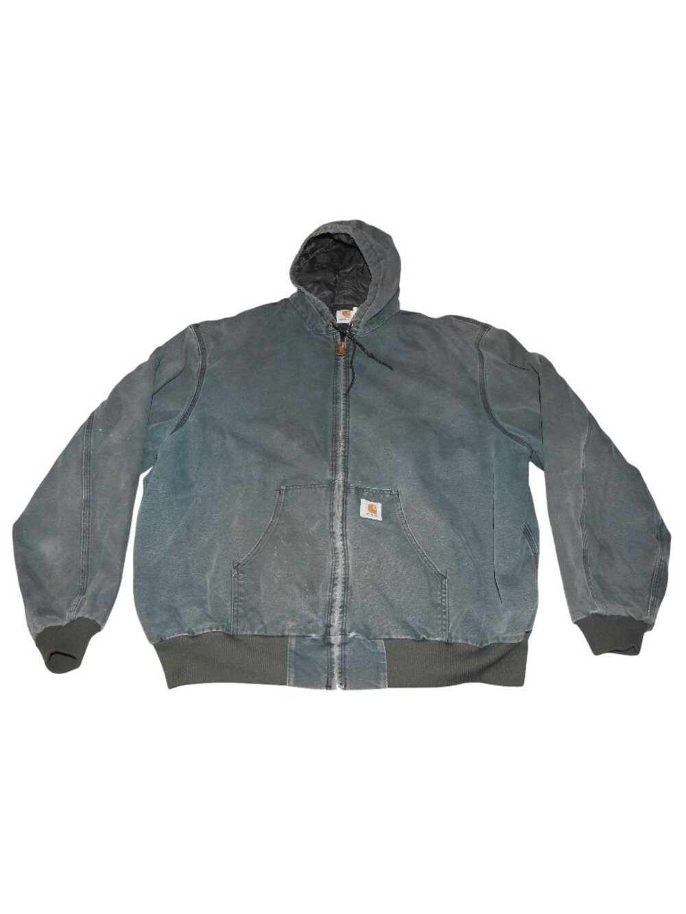 Vintage Carhartt Jacket Green Canvas Quilted Union Made 90s USA JQ296 Men's 3XL